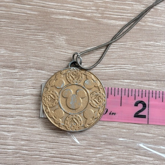 Disney Bronze Mickey Mouse Round Pendant Chain Necklace - Picture 4 of 5